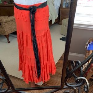 Genuine Leather Wrap Belt with long fringe ends